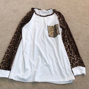 Leopard and white long sleeve